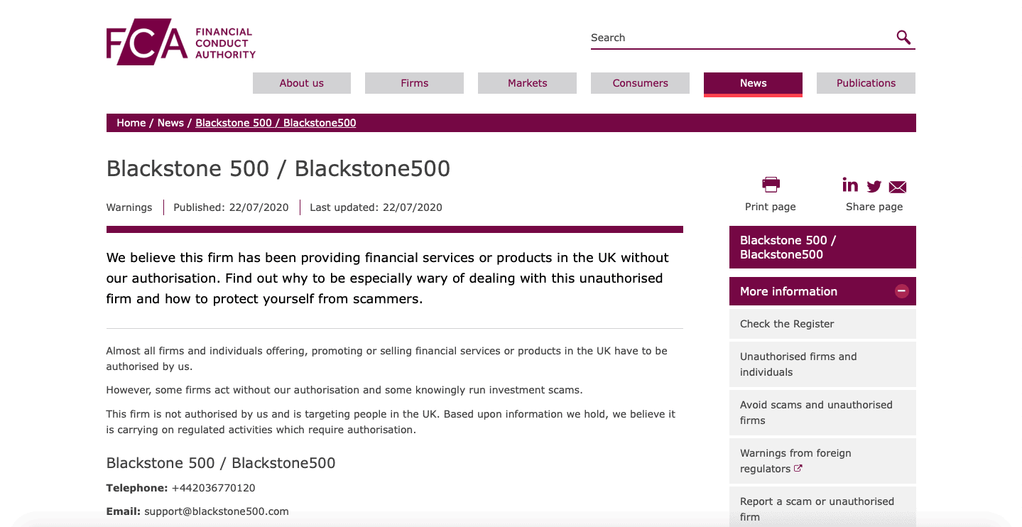 Blackstone500 FCA